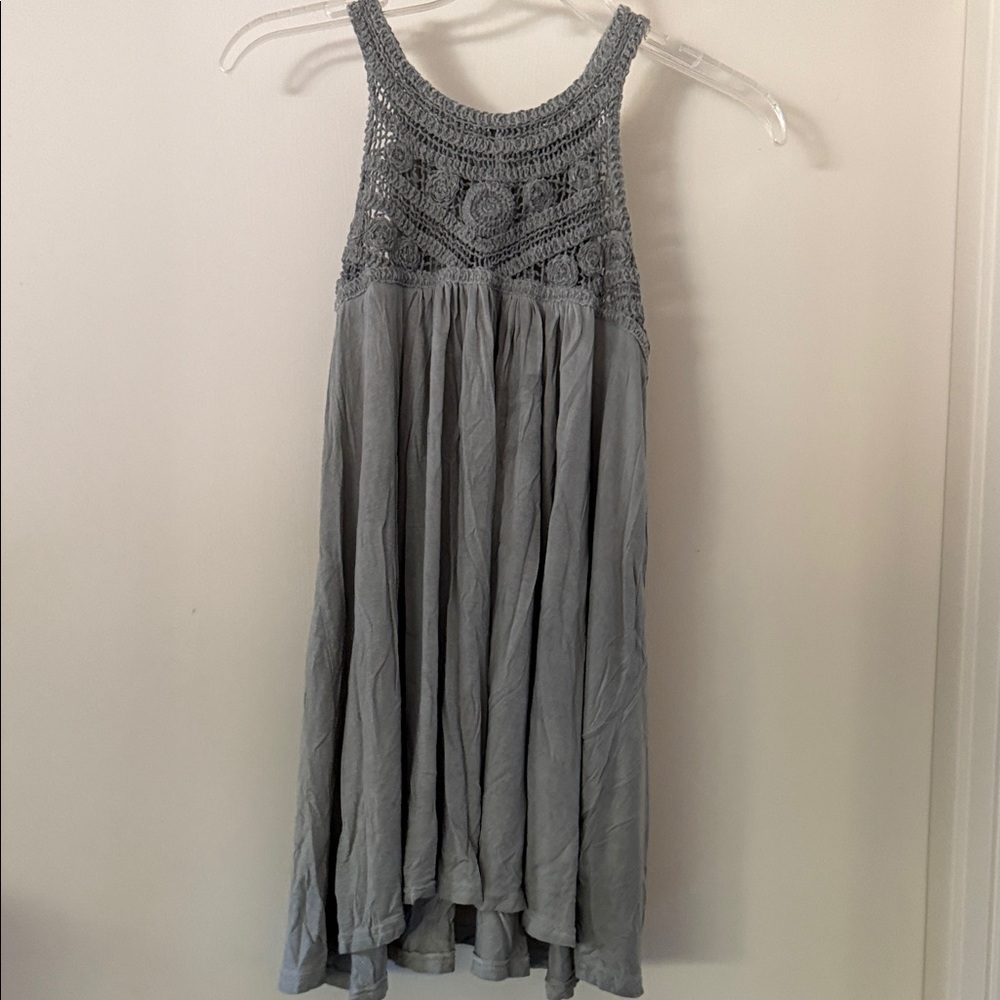 Sage Green Crochet Halter Top